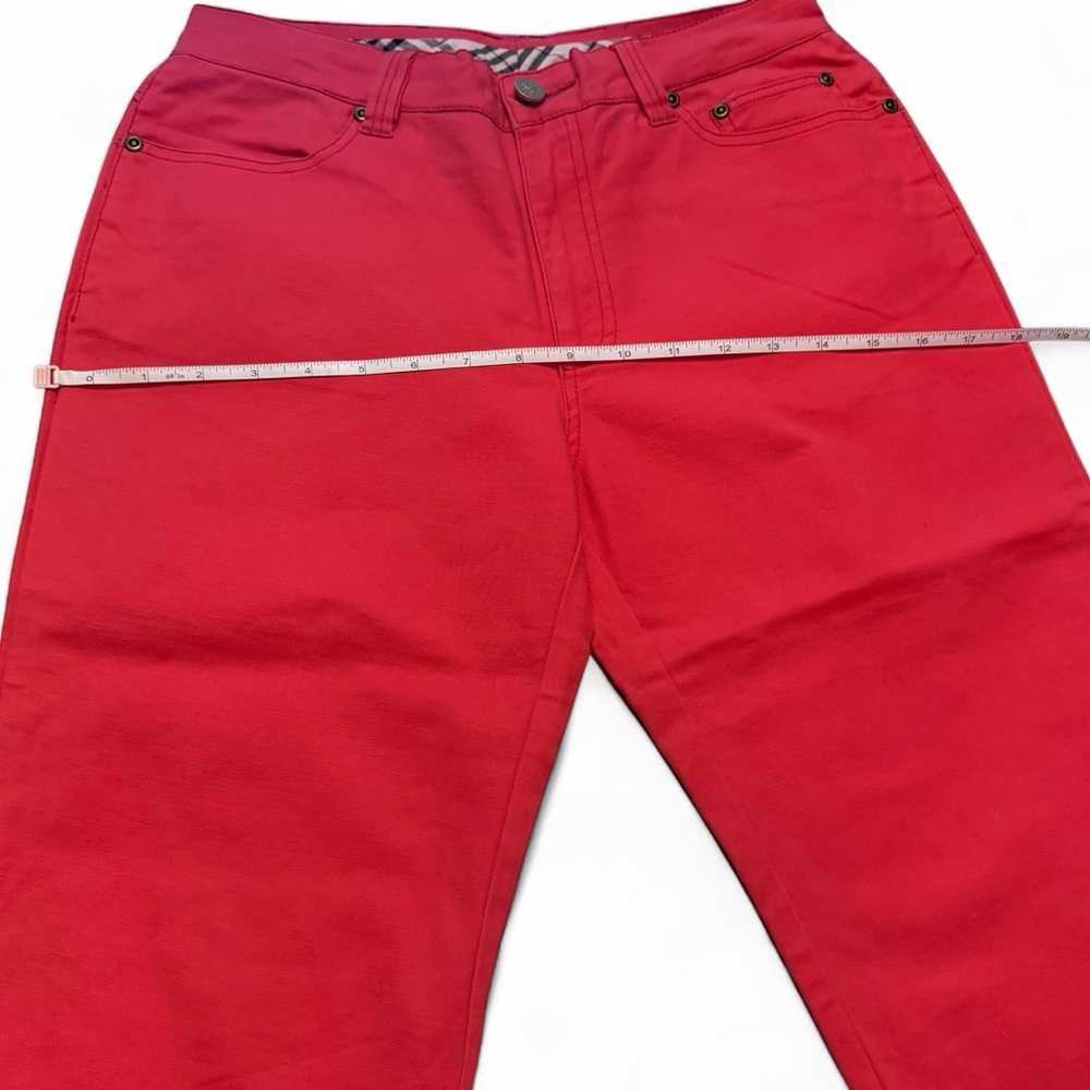 Burberry Red Pants with Signature Check Waistband - Picture 9 of 15